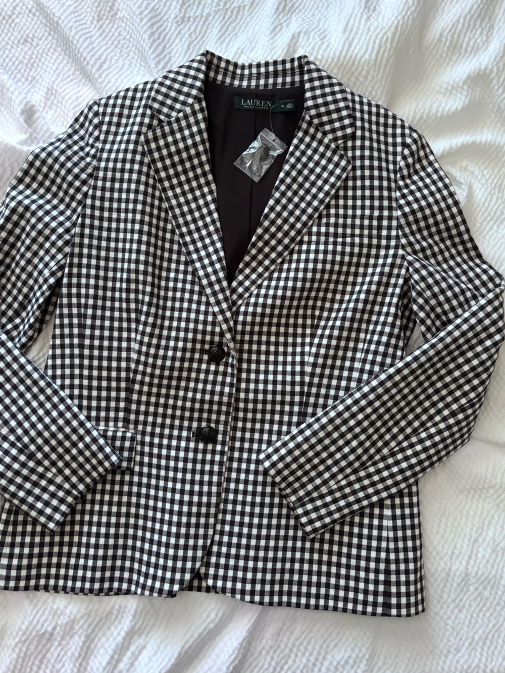 Ralph Lauren Gingham Double Button Blazer
